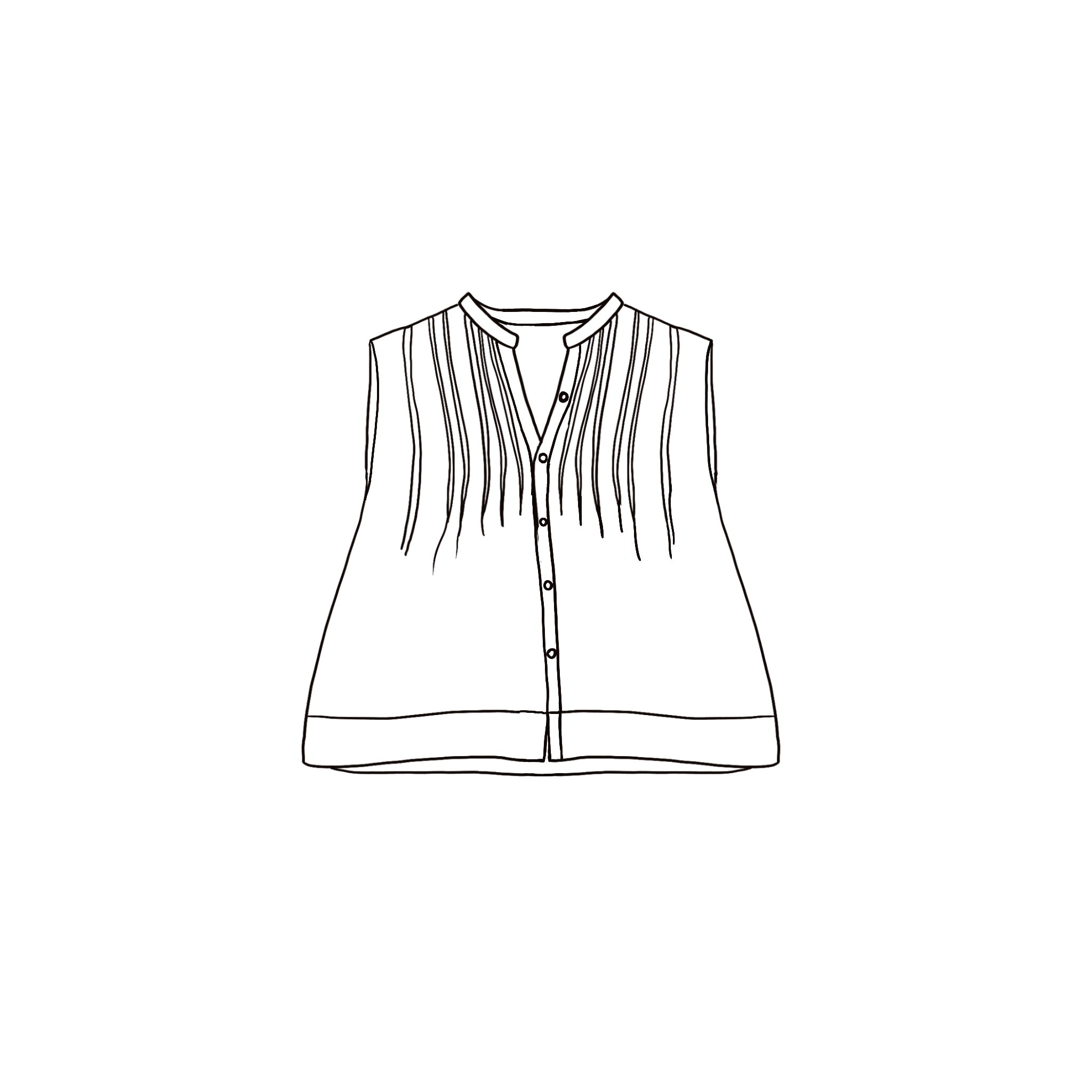 Erin Top - Women - CV Cotton Voile 100 - S055 Aegean Blue