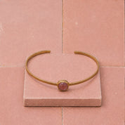 Faceted Stone Bracelet - Cherry Quartz