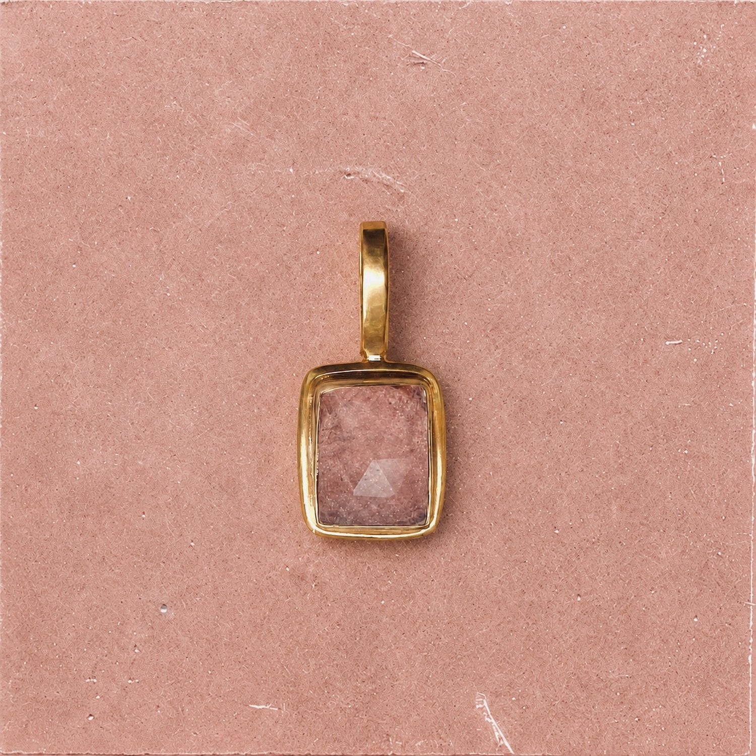 Faceted Stone Pendant - Cherry Quartz
