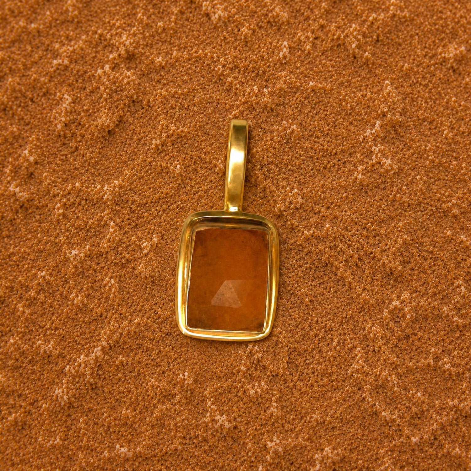 Faceted Stone Pendant - Golden Jade