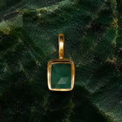Faceted Stone Pendant - Green Aventurine
