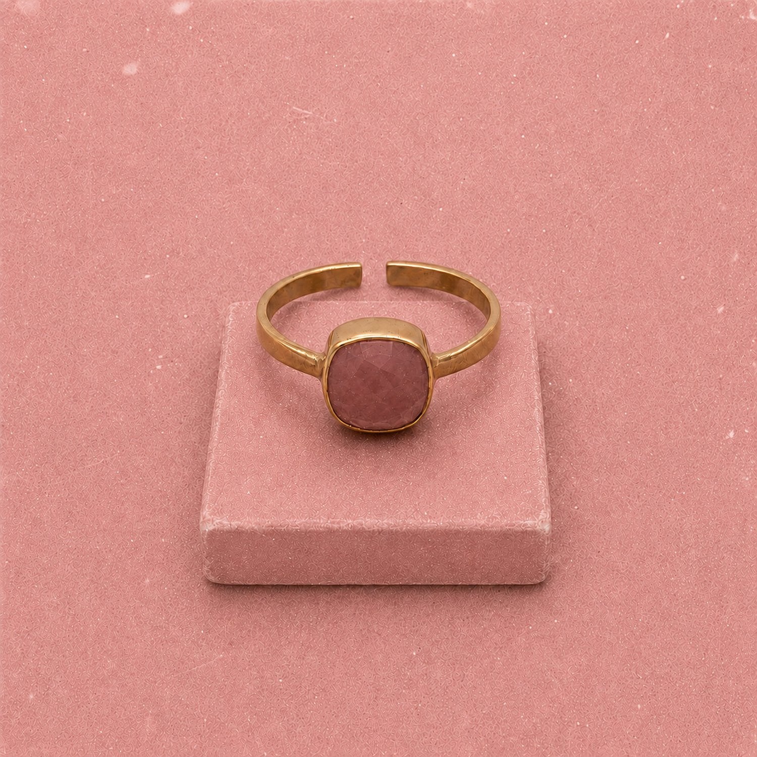 Faceted Stone Ring - Cherry Quartz