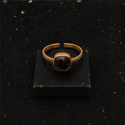 Faceted Stone Ring - Smocky Quartz