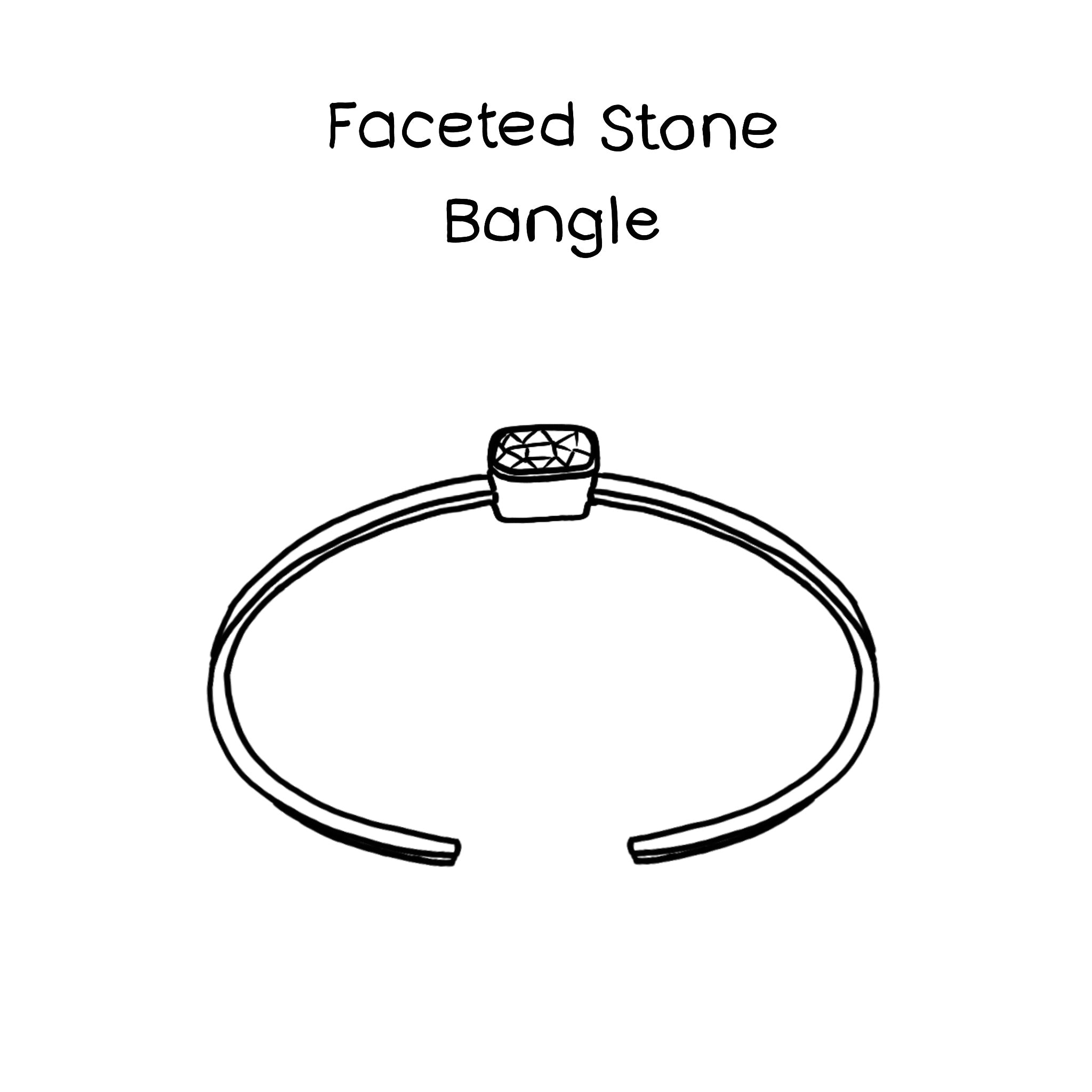 Faceted Stone Bracelet - Golden Jade