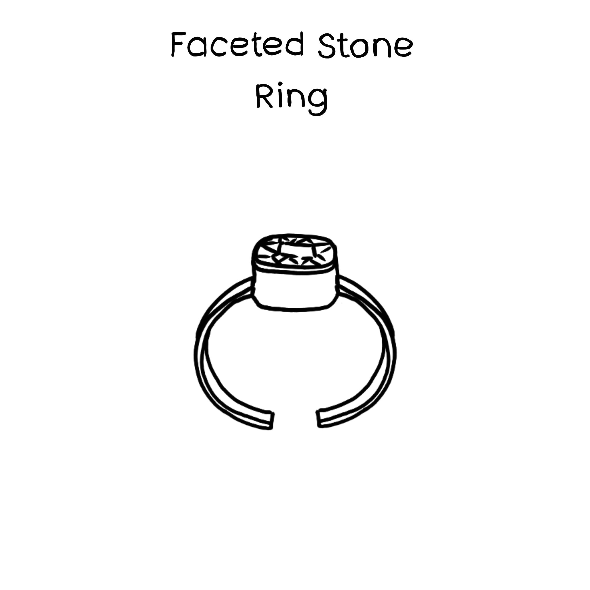 Faceted Stone Ring - Cherry Quartz