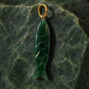 Fish Stone Pendant - Large - Green Aventurine