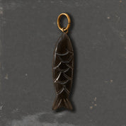 Fish Stone Pendant - Large - Smocky Quartz