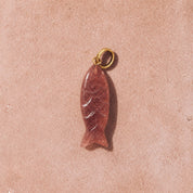 Fish Stone Pendant - Medium - Cherry Quartz