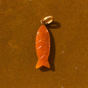Fish Stone Pendant - Medium - Golden Jade