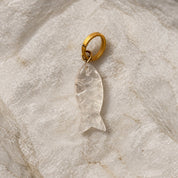Fish Stone Pendant - Small - Crystal Quartz