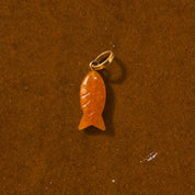 Fish Stone Pendant - Small - Golden Jade