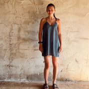 Giulia Short Dress - Women - CV Cotton Voile 90 - S055 Aegean Blue