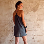 Giulia Short Dress - Women - CV Cotton Voile 90 - S055 Aegean Blue