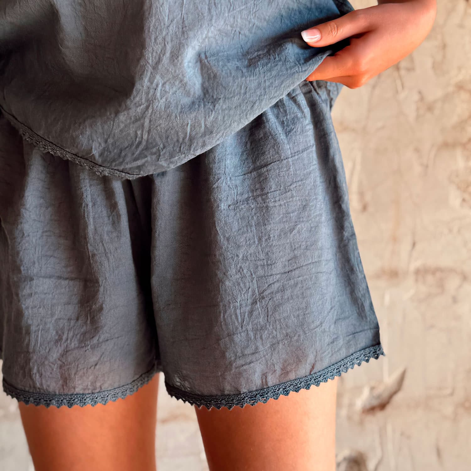 Giulia Short Pants - Women - CV Cotton Voile 90 - S055 Aegean Blue
