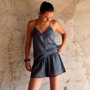 Giulia Short Pants - Women - CV Cotton Voile 90 - S055 Aegean Blue