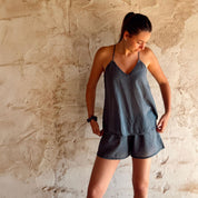 Giulia Tank Top - Women - CV Cotton Voile 90 - S055 Aegean Blue