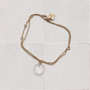 Heart Stone Bracelet - Crystal Quartz