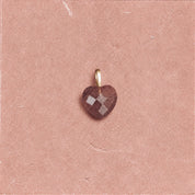 Heart Stone Charm - Cherry Quartz