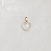 Heart Stone Charm - Crystal Quartz