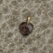 Heart Stone Charm - Smocky Quartz