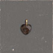 Heart Stone Charm - Smocky Quartz