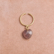Heart Stone Ring - Cherry Quartz