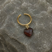 Heart Stone Ring - Smocky Quartz