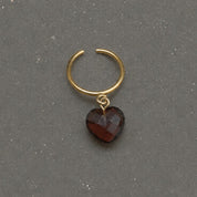 Heart Stone Ring - Smocky Quartz