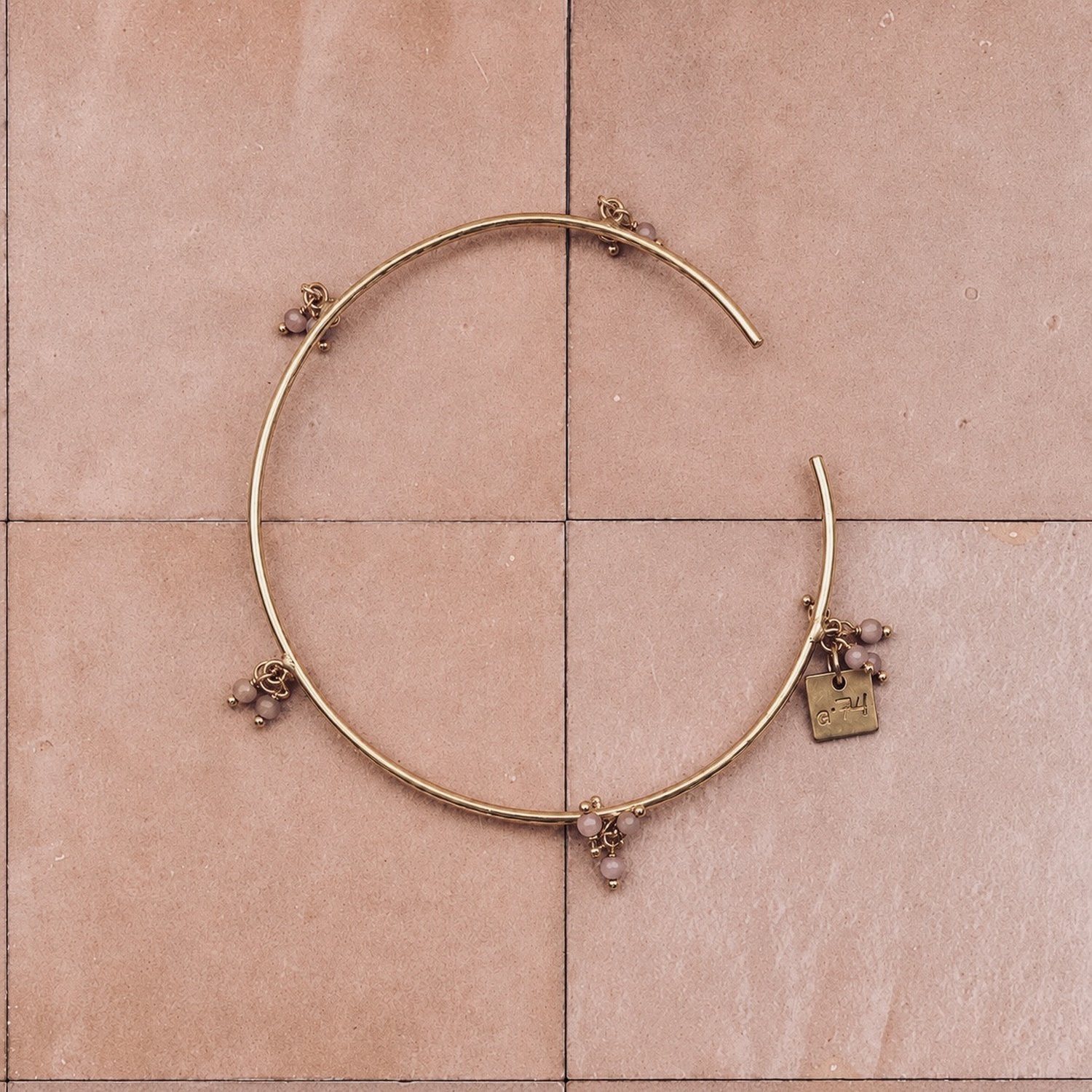 Joy Stones Bangle - Pink Rhodonite