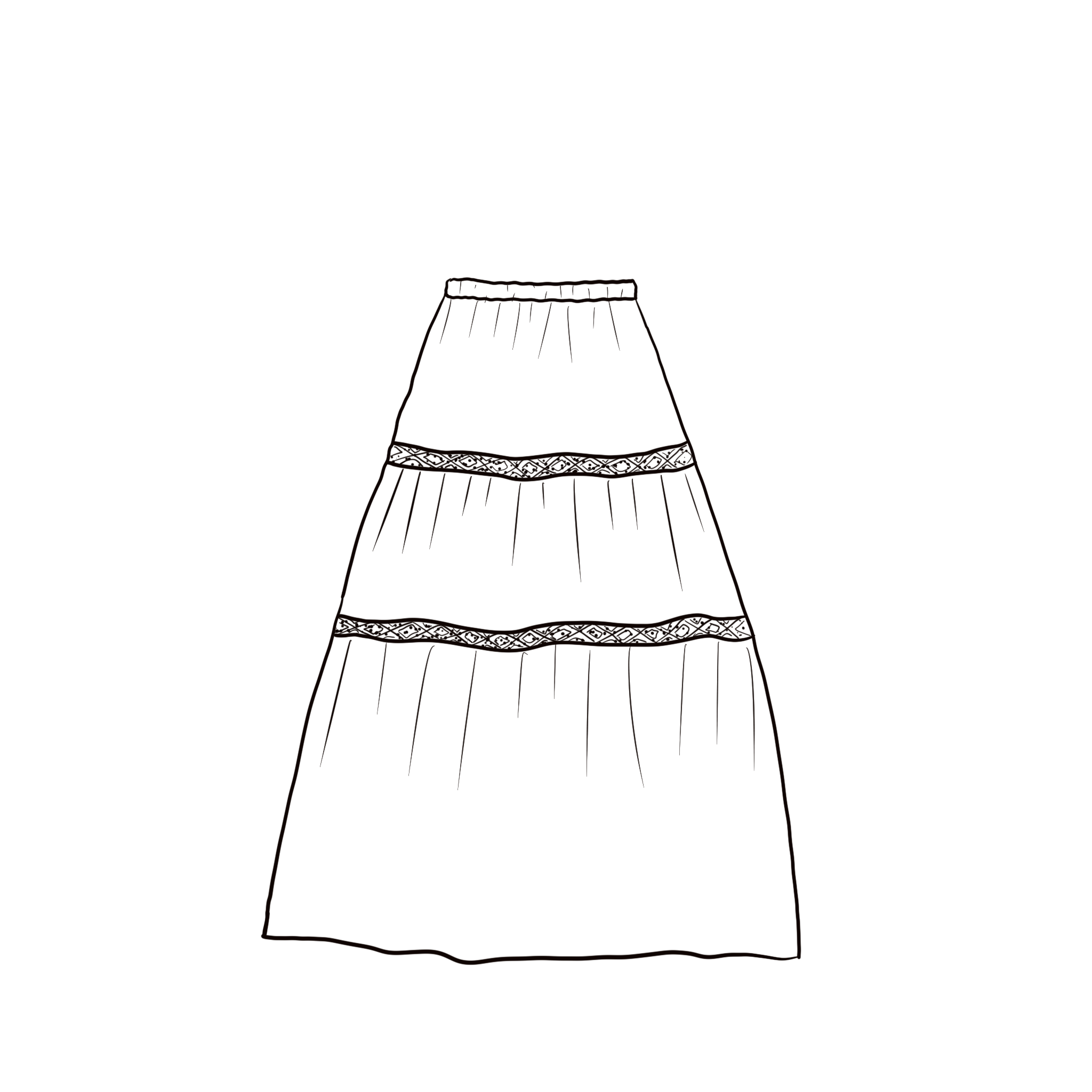 Julieta Long Skirt  - Women - CC Cotton Cambric - S056 Sandy Powder