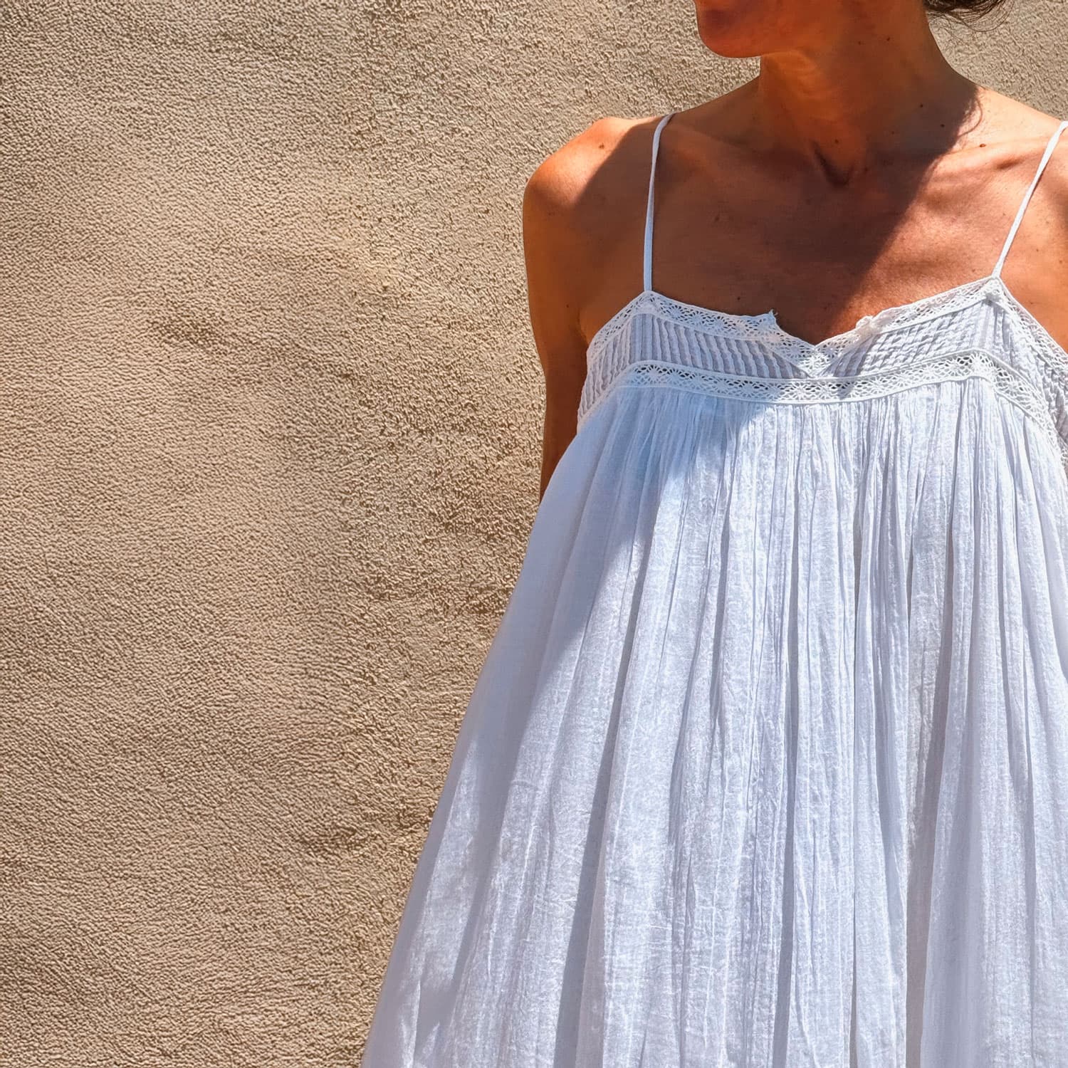 Lila Long Dress - Women - CV Cotton Voile 100 - S001 White