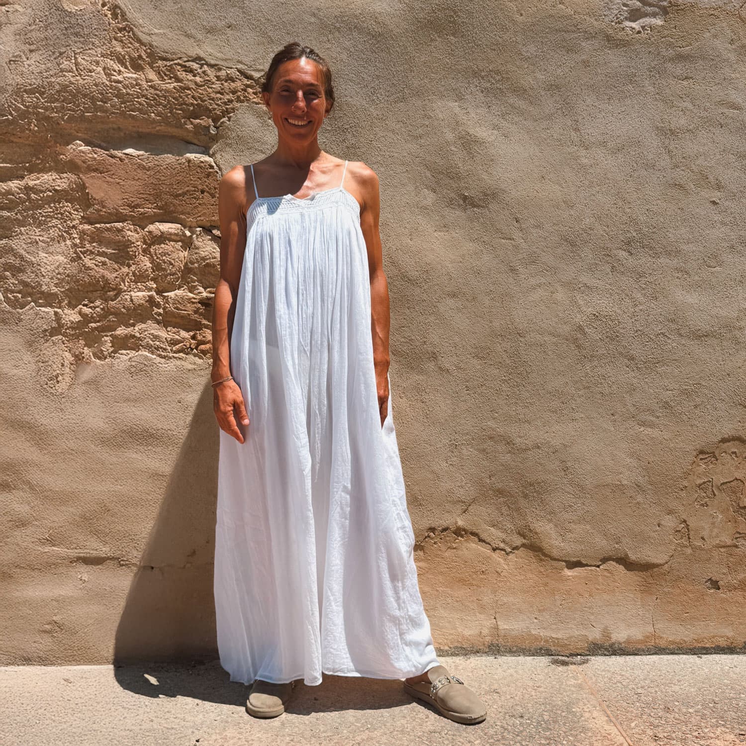 Lila Long Dress - Women - CV Cotton Voile 100 - S001 White