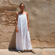 Lila Long Dress - Women - CV Cotton Voile 100 - S001 White