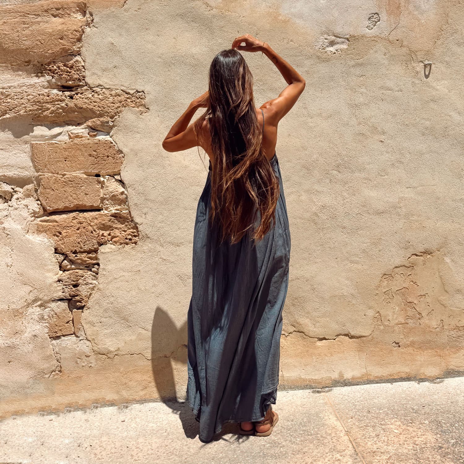 Lila Long Dress - Women - CV Cotton Voile 100 - S055 Aegean Blue