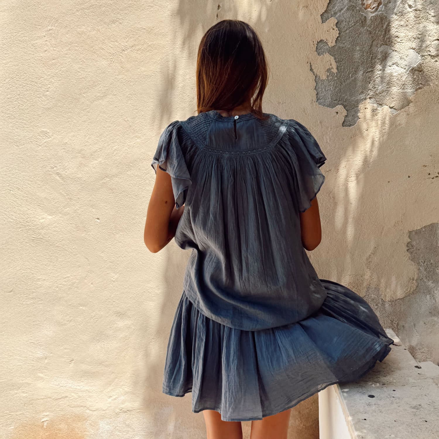 Lila Shirt - Women - CV Cotton Voile 100 - S055 Aegean Blue