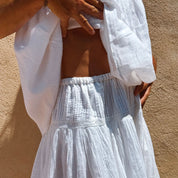 Lila Short Skirt - Women - CV Cotton Voile 100 - S001 White