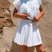 Lila Short Skirt - Women - CV Cotton Voile 100 - S001 White
