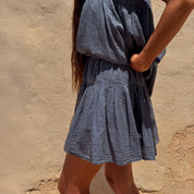 Lila Short Skirt - Women - CV Cotton Voile 100 - S055 Aegean Blue