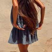 Lila Short Skirt - Women - CV Cotton Voile 100 - S055 Aegean Blue