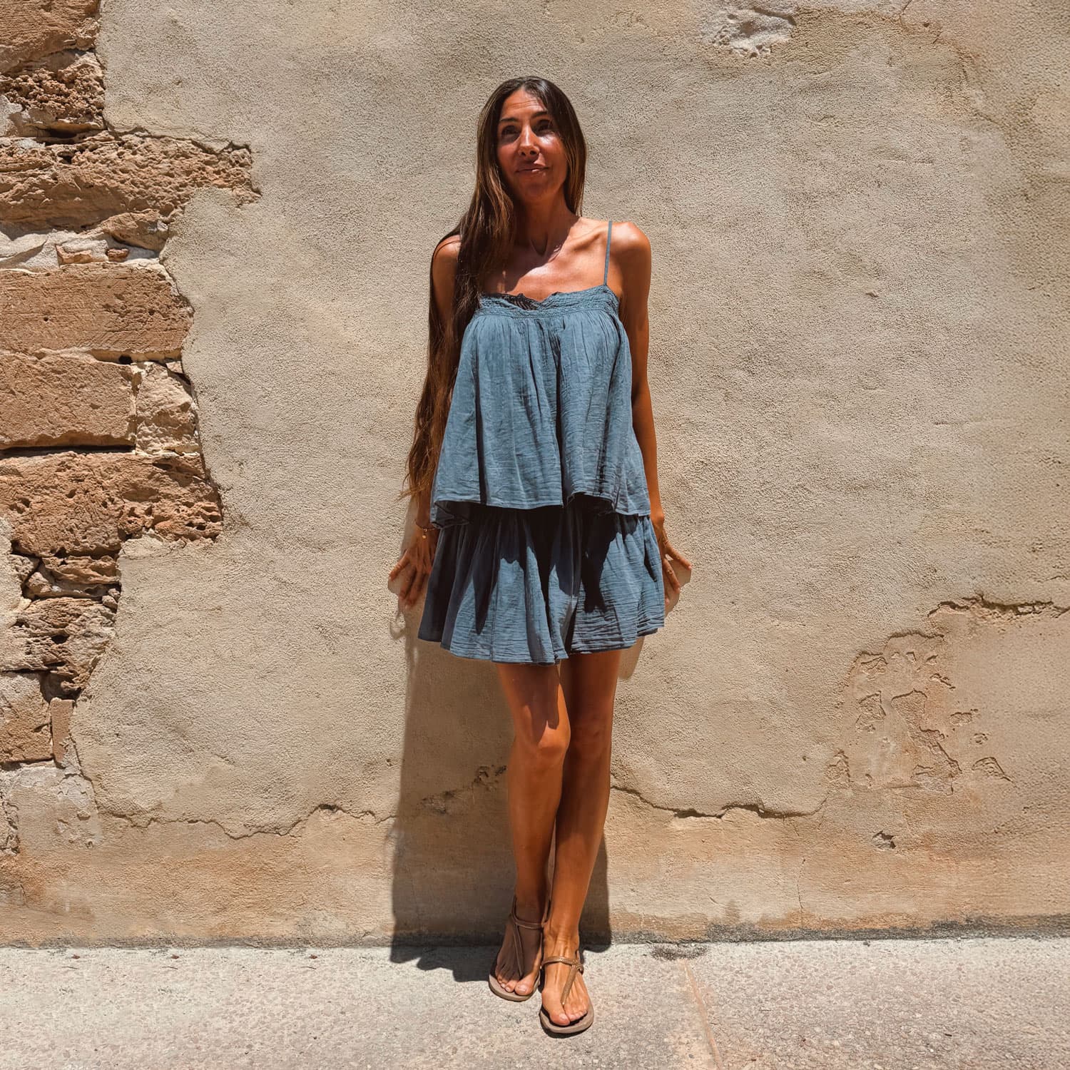 Lila Tank Top - Women - CV Cotton Voile 100 - S055 Aegean Blue
