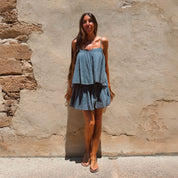 Lila Tank Top - Women - CV Cotton Voile 100 - S055 Aegean Blue
