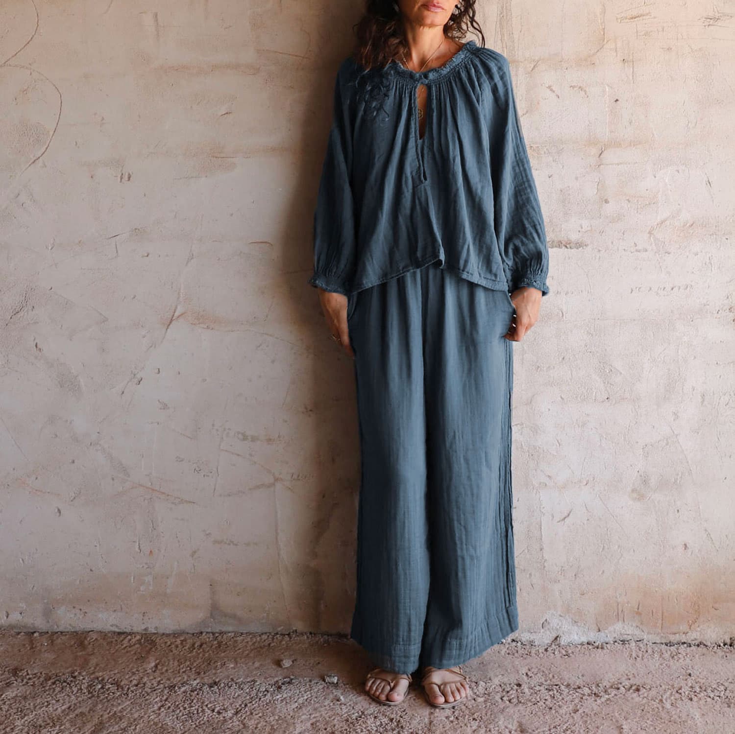 Maya Pants - Women - DS Double Saloo - S055 Aegean Blue