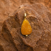 Nila Carved Stone Pendant - Golden Jade