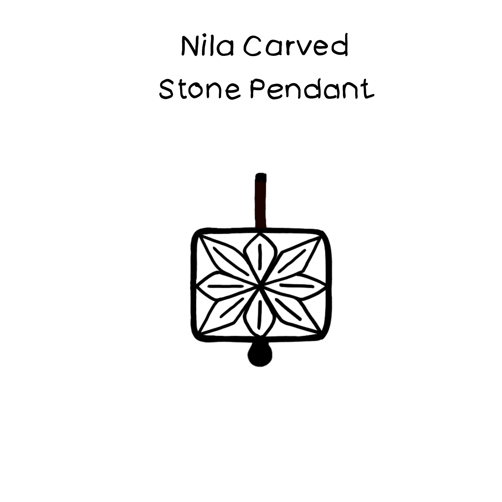 Nila Carved Stone Pendant - Smocky Quartz