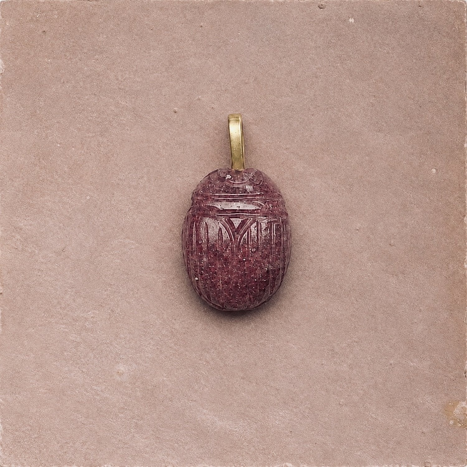 Scarab Stone Pendant - Cherry Quartz