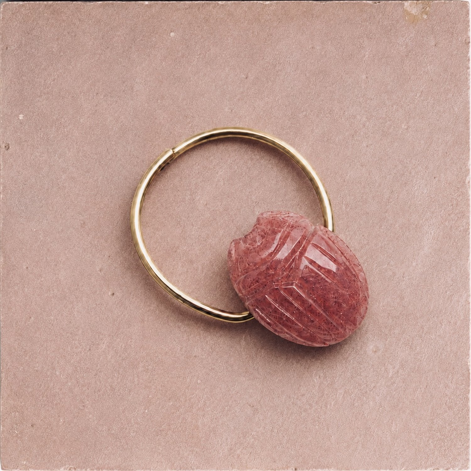 Scarab Stone Ring - Cherry Quartz