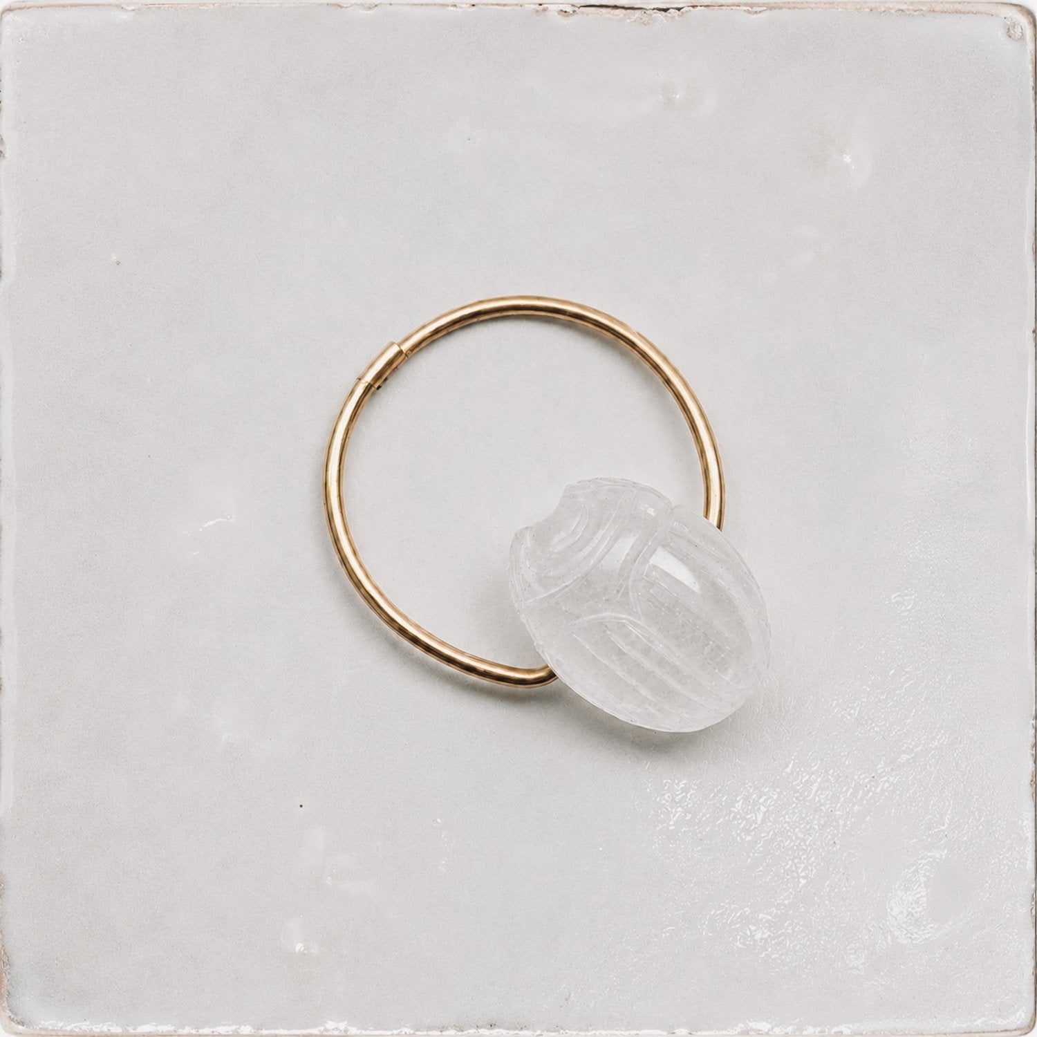 Scarab Stone Ring - Crystal Quartz