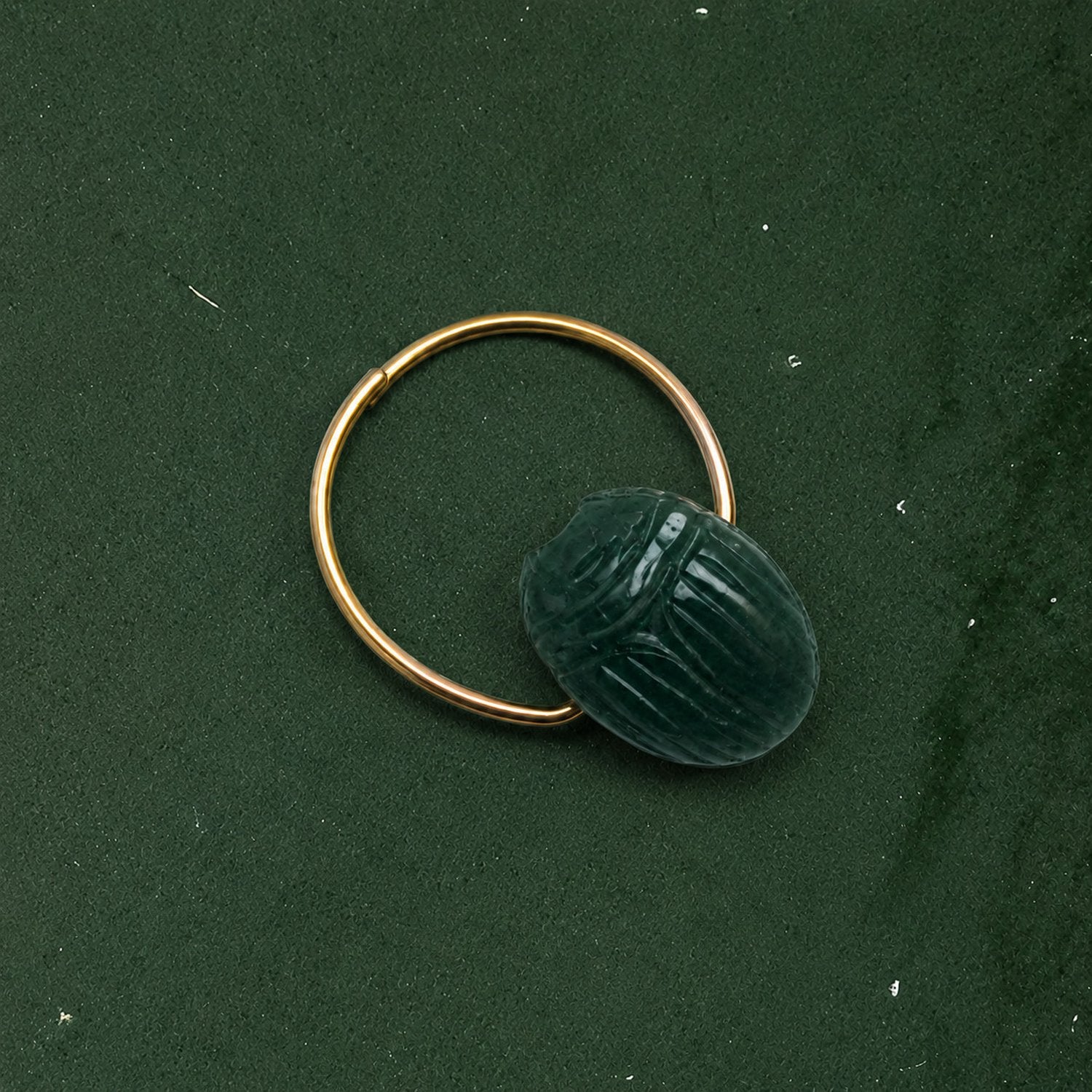 Scarab Stone Ring - Green Aventurine