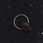 Scarab Stone Ring - Smocky Quartz