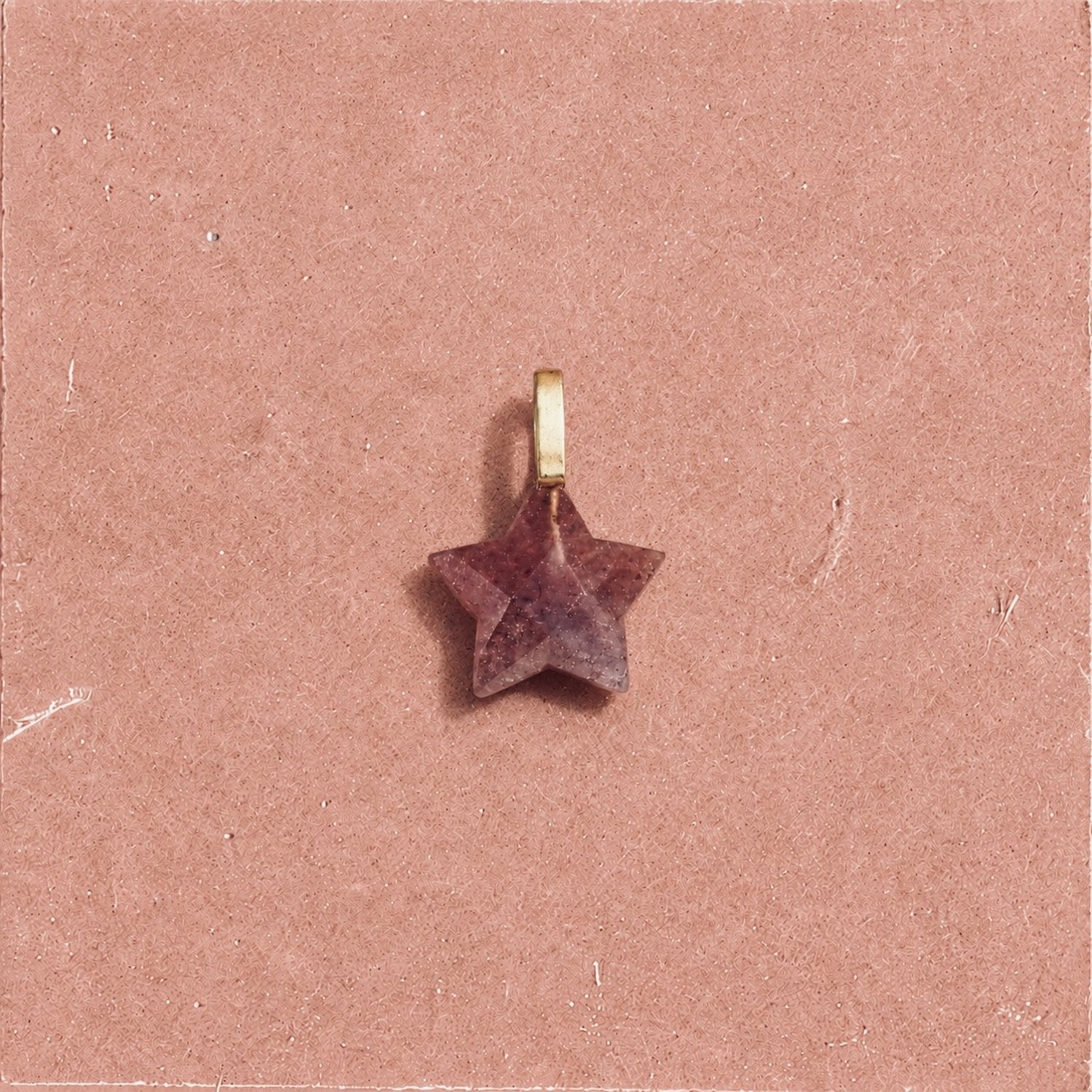 Star Stone Charm - Cherry Quartz